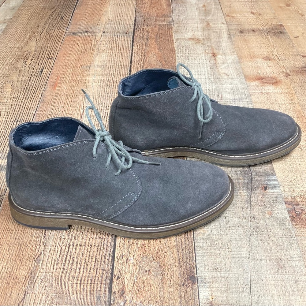 Joseph Abboud Collection Mens Grey Suede Leather Chukka Boots Size 8 - Picture 4 of 8